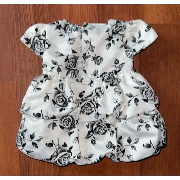 FAO Schwarz Baby Girls Floral Party Dress Size 6M Black black velvet and satin - Picture 2 of 10